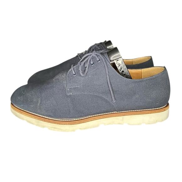 ***SOLD*** Mens GUCCI Canvas Derby Lace Up Shoes Size 12 Blue Cream - Picture 1 of 6